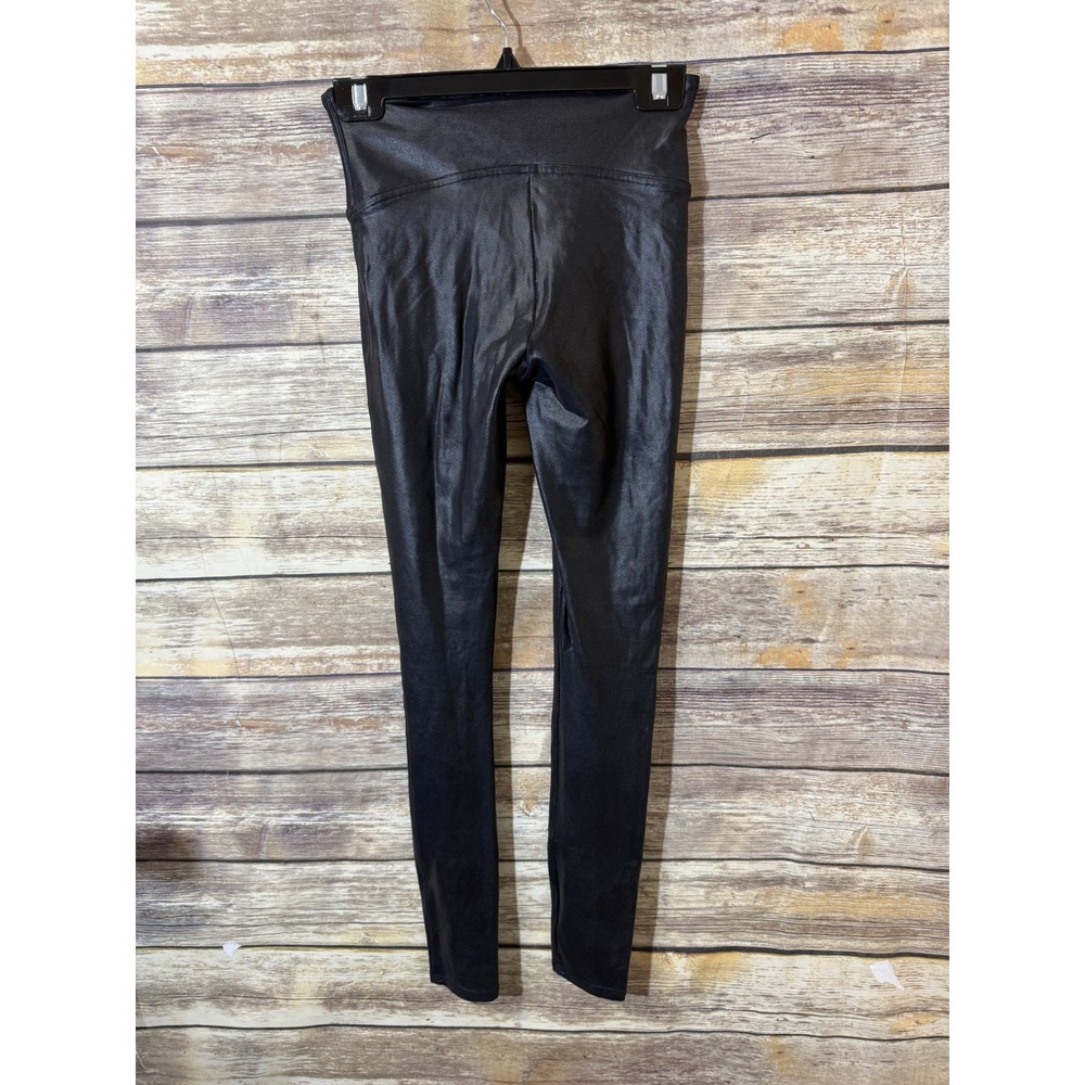 SPANX‎ Ready To Wow Faux Leather Leggings Black High Waist 2437 S Small - Picture 3 of 7